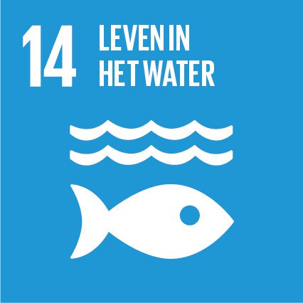 Logo SDG 14: bescherming van zeeën en oceanen